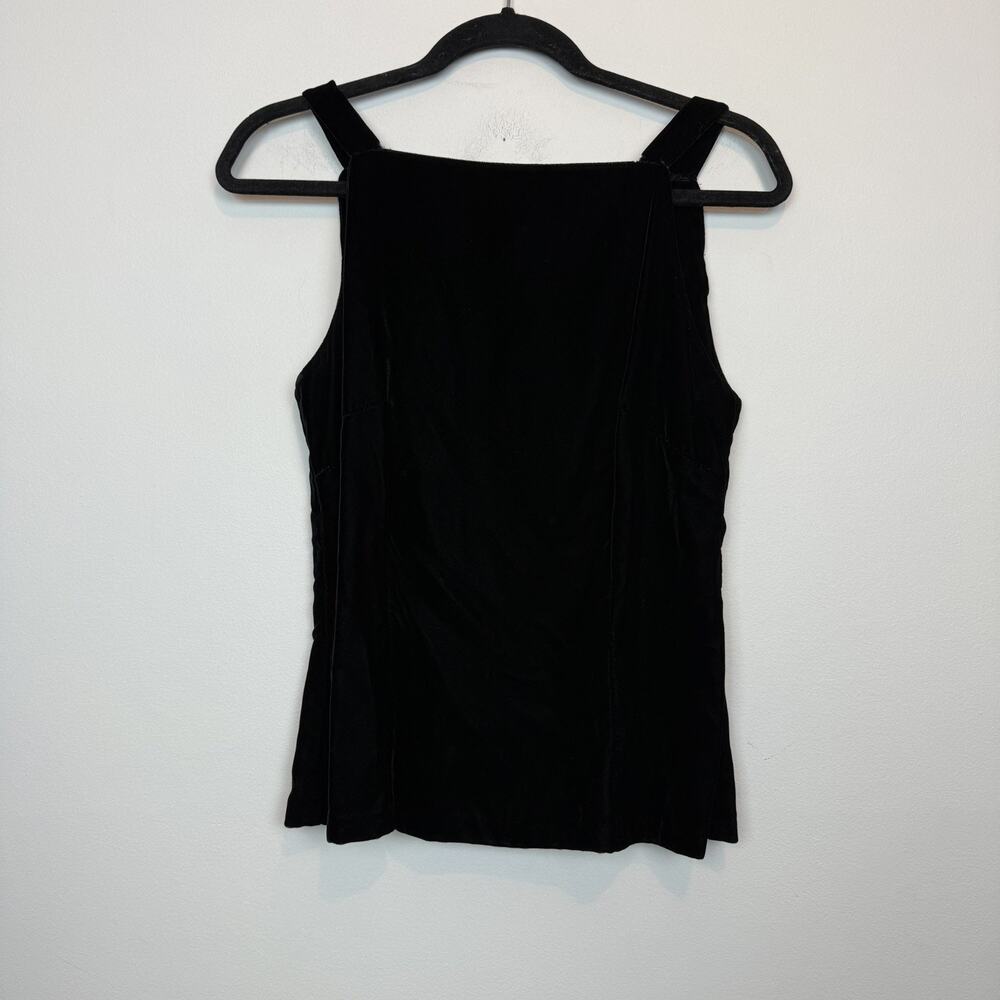 Vintage 90s Bridesmaids velvet button back tank top size 6 chic classic